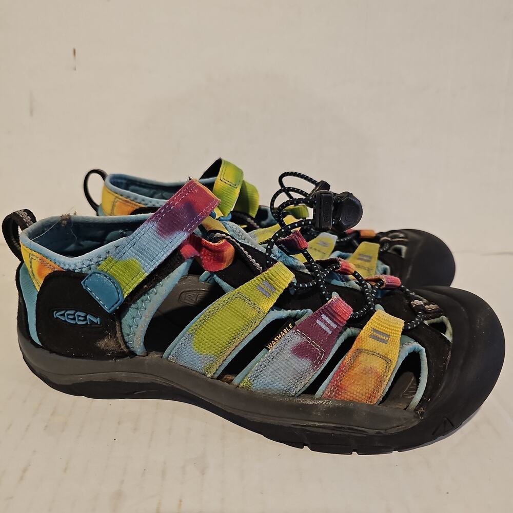 Keen Newport Youth Sz 5 Rainbow Tie Dye Water Sandals EUC